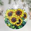 Stained Glass Ornament, Christmas Ornaments for Tree, Hanging Ornaments for Home Decor & Christmas Tree Decorations  Exquisite Holiday Ornament, Gifts & Holiday Present (Sunflowers)