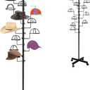 Montex Hat Rack Stand 15 Hooks, Hat Display Stand Metal, Hat Display for Stores, 15 Customisable Circular Hooks