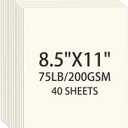 Cream Cardstock 8.5 X 11, 40 Sheets Card Stock, 75lb/ 200gsm Copy Paper, Cardstock Printer Paper For Art, Drawing, Invitations, DIY Cards, Craft, Construction, School & Office Supplies