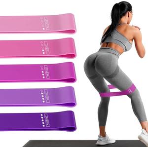 Resistance Loop Exercise Bands, Resistance Bands Exercise Bands for Home Fitness, Stretching, Strength Training, Physical Therapy,Elastic Workout Bands for Women Men Kids, Set of 5
