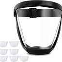 Face Shield for Grinding and Cutting, Clear Full Face Dust Mask Shield for Woodworking, Suitable for Dust and Debris Protection During Home Decoration, Garden Trimming, and Lawn Mowing (1 Count (Pack of 1), Upgraded Black)