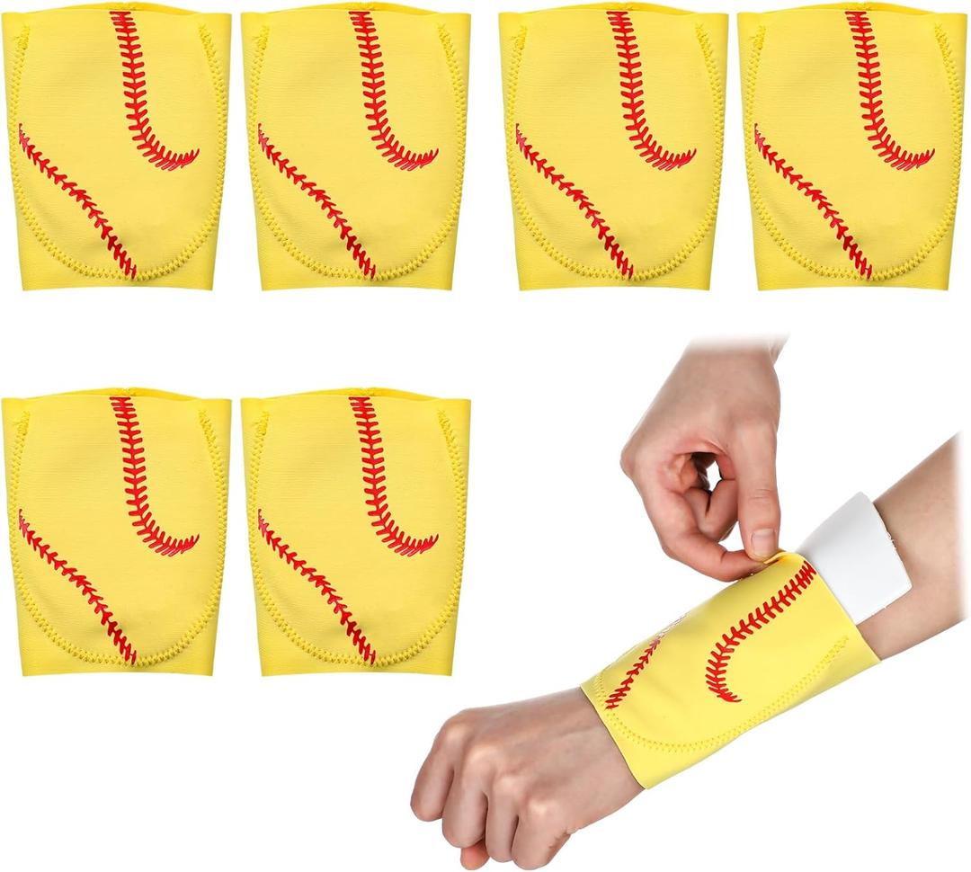 Soulchen Baseball Catchers Wrist Guards with 3mm Panel Shield Protective EVA Sports Wrist Protector for Batting and Fielding Youth Teens Adults(3 Pairs,Yellow Style)