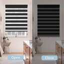 Cordless Zebra Blinds for Windows (25" W X 72" H, Black) Free-Stop Zebra Roller Shades Dual Layer Light Filtering Privacy for Day and Night, Light Control for Home, Bedroom, Office