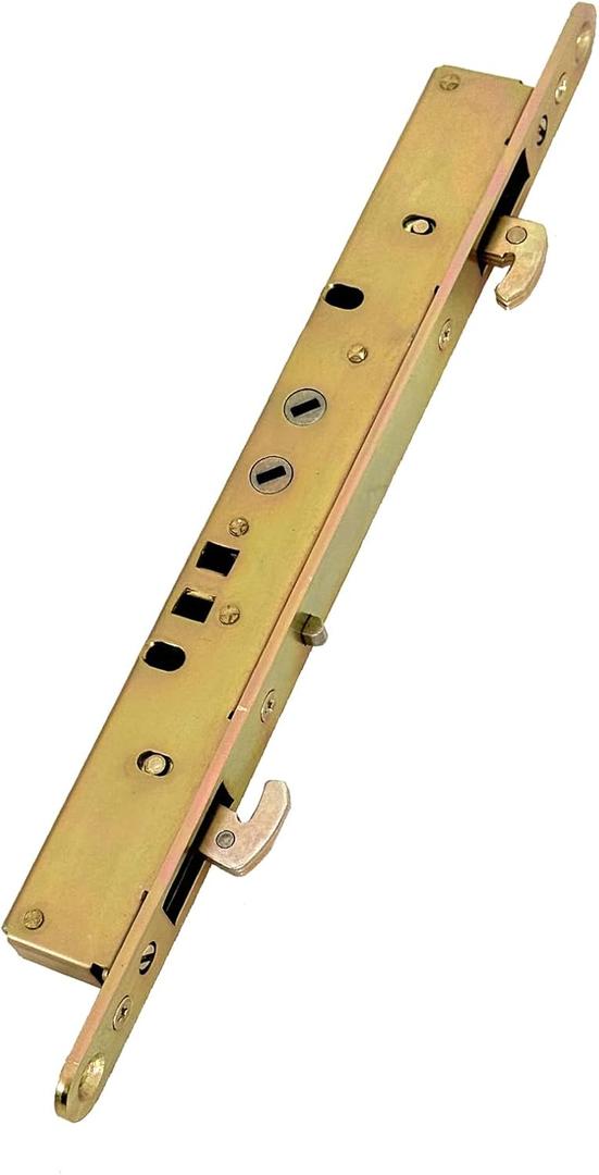 Hoconnie 11-3/4" Multi-Point Mortise Lock with Face Plate for Sliding Patio Glass Door, 2 Point Mortise Lock Replacement Fit 3-15/16" Handle H.C.| Anti-Slam Pin| Patio Screen Sliding Door