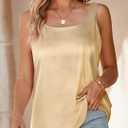 BLENCOT Women Satin Tank Top Casual Camisole Summer Shirt Basic Fashion Dressy Sleeveless Blouses S-2XL (S)