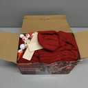 Minetom Personalized Christmas Stockings - 18” Large Knitted Xmas Stocking with DIY Snowman Wooden Name Tag, 6 Pack Hanging Family Stockings for Kids Mantels Christmas Holiday Decor, Red and White