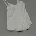 BRABIC Womens' Seamless Sleeveless V-Neck Bodysuit Shapewear Tummy Control (X-Small-Small, White Thong)