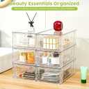 Plastic Drawers Storage, 6Pack Clear Stackable Storage Drawers, Acrylic Storage Bins with Drawers for Fridge Organizers, PlasticDrawers Stackable for Makeup Organizers Cosmetic Display, Medium