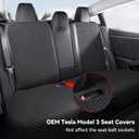 Ice Silk Seat Cover for Tesla Model 3 2024–2026 Highland, Cooling Breathable Seat Cushion, Custom Fit Interior Protection, Non-Slip Washable Cover, Black