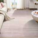 UERMEI 9x12 Washable Area Rug - Neutral Modern Abstract Living Room Rugs, Non-Slip Soft Large Indoor Floor Carpet for Bedroom Home Office & Under Dining Table Decor, Soft Pink