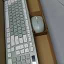 Wireless Keyboard and Mouse Combo, Full-Sized Wireless Keyboard and Adjustable DPI Mouse, 2.4GHz USB Receiver, Silent Keyboard and Mouse for PC, Windows, MAC, Desktop, Laptop (Avocado Green)