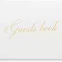 &And Per Se Guest Book for Party, Photo Book, Blank Book and Birthday Guest Book for Special Events, Baby Shower Book to Sign with Blank Lined Pages & Photo Spots (White)