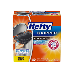 Hefty Ultra Strong Tall Kitchen Trash Bags, Clean Burst Scent, 13 Gallon, 80 Count