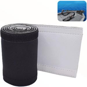 60 inches Trolling Motor Cable Organizer Sleeve with Magic Tape, Cuttable Neoprene Cord Organizer Cable Protector (White Black)