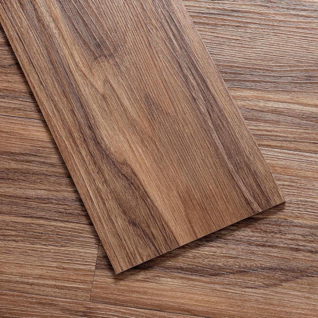 Hilarious Peel and Stick Vinyl Floor Tiles, Rustic Walnut Wood 36 PCS 54 Sq.Ft Waterproof Floor Stickers Self Adhesive Vinyl Flooring Stick on Floor Tiles Vinyl Plank Bathroom, Kitchen, Living Room RV