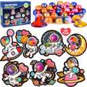 28 Pack Valentines Day Gifts for Kids, Galaxy Slime with Greeting Cards Stress Relief Fidget Set for Kids, Valentine's Day School Prize Party Favor, Classroom Exchange Gift Set