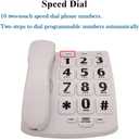 Big Button Phone for Elderly, JeKaVis J-P02 Amplified Phones for Hearing Impaired Aid Home Corded Phone Landline for Seniors Phone for Hard of Hearing House Phone, White