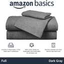 Amazon Basics 4 Piece Bed Sheet Set, 100% Cotton Jersey, Includes Super Soft, Flat and Fitted Sheets, Pillowcase, Full, Dark Gray, Solid