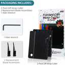 Quicker and Easier Gift Wrap Cutter (2-Pack) | Wrapping Paper Cutter with Replaceable Blade Sets | Christmas Holiday Birthday Wrapping Tool(Black+Black)