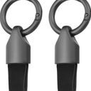 HARFINGTON Car Key Chain Ring Clip Small Leather Keychain Key Fob Key Fob Accessory with Keyrings for Home Car Keys 2 Pack