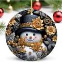 Snow Man Christmas Ornaments for Christmas Tree Snow Man Tree Ceramic Ornament Hanging Snowmen Ornaments for Xmas Holiday Home Decor Gift Exchanges Idea Party Supplies (Man1)