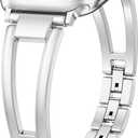 Wearlizer Compatible with Apple Watch Band 42/46/38/40/41/44/45/49mm Women, Dressy Fancy Stainless Steel Metal Strap Pretty Slim Designer Bracelet for iWatch Series 11 10 9 8 7 6 5 4 SE/Ultra 3 2 1