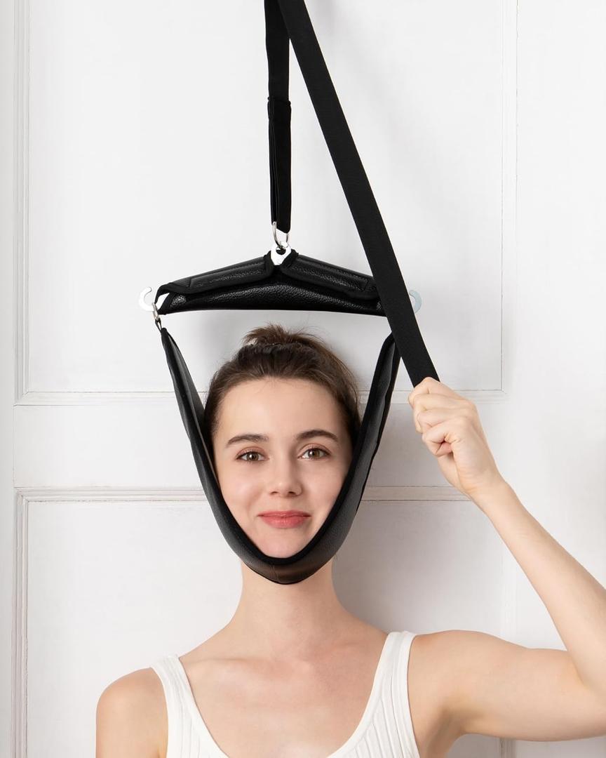 Neck Stretcher Cervical Traction Device for Home Use - Over The Door Cervical Neck Traction Device for Decompression Home Physical Therapy, Portable Neck Traction Device for Neck Pain