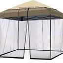 10' x 10' Patio Umbrellas Netting Mosquito Netting, Gazebo Canopy Patio Umbrella Square Clearance or Circularity OtdoorCanopy Umbrella Screen (Black)（Note: Mosquito Netting only）