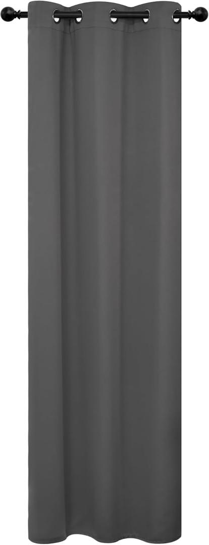 Deconovo 100% Blackout Curtains  Noise Reducing, Thermal Insulated Drapes  Grommet Room Darkening Window Panels  Light Blocking & Privacy Protection (Dark Grey, 42x84 Inch, 1 Panel)
