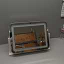 Hasipu Vanity Mirror with Lights, 18" x 13" LED Makeup Mirror, Light up Mirror with 10X Magnification, Smart Touch 3 Colors Dimmable, 360 Rotation (White)