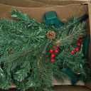 3 Ft Green Christmas Tree with Lights, Timer 8 Modes DIY 50 Warm White Lights Battery Operated Small Artifical Full Xmas Tree Pine Needles Cones Red Berry for Tabletop Home Indoor Holiday Party Decor