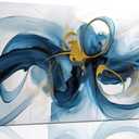 Large Wall Art Blue Abstract Canvas Wall Art Pictures for Living Room Office Wall Decor Decorative Canvas Painting Modern Framed Wall Art Artwork for Wall Print Ready to Hang Size 20x40 Inch