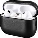ICARER AirPod Pro 3 Case, 100% Geniune Leather Case, Handmade Top Grade Vintage Cover, Shockproof Protective Cover Support Wireless Charging, Compatible with AirPods Pro 3 2025 Model (Black)