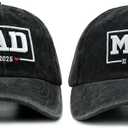 Funny Mom and Dad Est 2025 Hats, Gifts for New Parents, New Mom and Dad Hats, 3D Embroidered Adjustable Baseball Cap (Black, XXL)