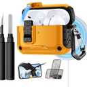 Lerobo for AirPods Pro 3 Case, (Compatible with MagSafe) with Phone Stand & Cleaning Kit, Full Drop Protection Magnetic Lock Cover Case Compatible for Apple AirPods Pro 3rd Generation, Black Yellow