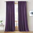 RYB HOME Purple Velvet Curtains 84 inches Length, Back Tab & Rod Pocket Soft Fabric Blackout Thermal Insulated Curtains & Drapes for Bedroom Dining Room, Purple, W 52 x L 84, 2 Panels Set