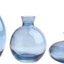 Glass Bud Vase Set of 3, Mini Vases Small Vases for Flowers, Glass Vases for Home Decor Centerpieces, Decorative Modern Flower Vase for Wedding, Bookhelf Décor, Table Décor (Blue)