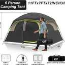 CAMPROS CP Tent-6-Person-Camping-Tents | Larger Mesh Windows & Door, Double Layer, Easy Set Up, All-Season Dome Tent with Top Rainfly & Carry Bag, Dark