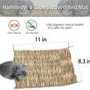 Hamiledyi Rabbit Grass Mat Bunny Natural Straw Woven Bed Small Animal Cages Hay Mat Sleeping Chewing Nesting and Toys for Guinea Pig Chinchilla Squirrel Hamster Cat Dog (18pcs Rabbit Grass Mat)