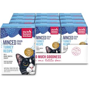 The Honest Kitchen Minced - Turkey in Bone Broth Gravy Wet Cat Food, 5.5 oz (Pack of 12)