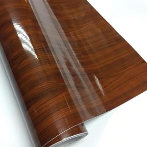 Wood Grain Vinyl Wrap for Car Interior -Self-Adhesive DIY Decal - Bubble-Free & Waterproof Wood Texture Film for Dashboard (Brown-Wood Grain(High Glossy)-40 * 200cm)