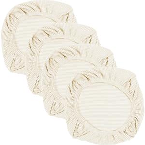 Yikko Soft Stretch Spandex Jacquard Slipcovers, Corn Grain Texture Chair Slipcovers fit for Office,Dining Room,Bar,Wedding Chair Seat Cushions, Washable Removable Home Decor (4, Beige)