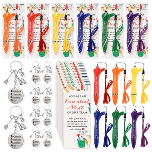 Equsion 18 Sets Housekeeping Team Appreciation Gift, Pens Keychains Cards