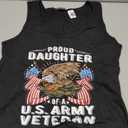Womens Proud Daughter Of A US Army Veteran Military Vet's Child Tank Top M