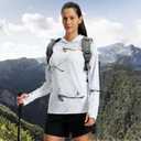 LOOGU Women's UPF 50+ Sun Protection Hoodies Shirts Slim Fit Long Sleeve Lightweight Quick Dry Fishing Hking Outdoor (White)