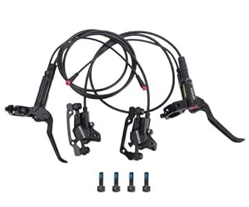 Hydraulic Disc Brake Set, Left Front 800mm & Right Rear 1550mm, Mountain Bike Brakes Set for Mountain Bike, Road Bike, Fat Bike(2 Piston)