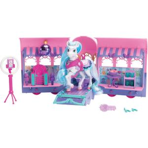 Wild Manes Horse Toys Perla's Clubhouse Trailer Playset with Perla Horse Doll Figure, with Over 25 Interactive Features