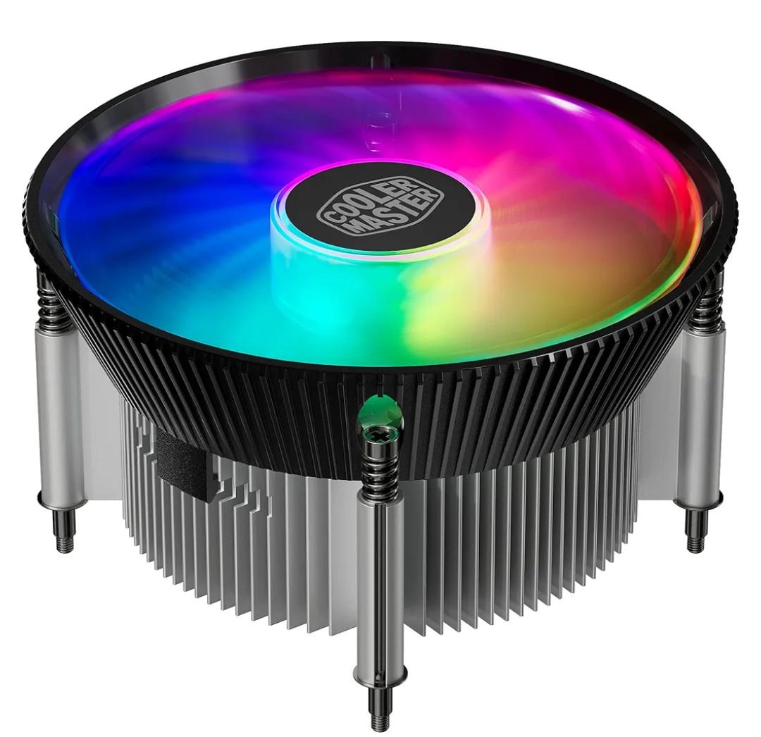 Cooler Master i70C LGA1700 ARGB Intel Low-Profile CPU Air Cooler, Anodized Black Aluminum Fins, Copper Insert Base, 95W TDP CPU Support, 120mm ARGB 3-Pin Fan for Intel LGA1700 For Desktop