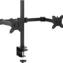 Amazon Basics Adjustable Dual Computer Monitor Arm Mount, Holds up to 32" Monitors, Black