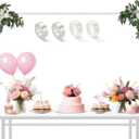 LANGXUN Meatl Table Balloon Arch Kit, Adjustable 16''-56'' Tall 29"-98" Length Table Stand, For Birthday Party Wedding & Graduation Decorations, Christmas Decort Baby Shower Party Supplies (White)